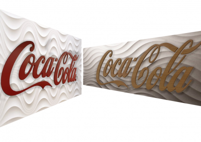 COCA COLA SIGNS ON 3D FOAM BACKGROUND