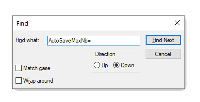 AutoSaveMaxNb=